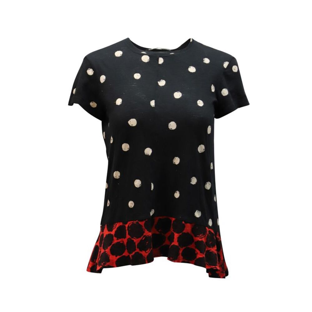 Proenza Schouler Short-Sleeves Polka Dotted-Print T-Shirt in Multicolor Cotton